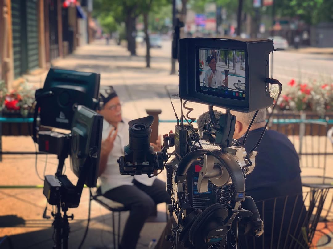 Cinema camera interview setup